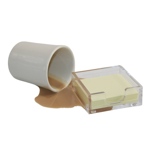Fake Coffee Spill with Note Holder