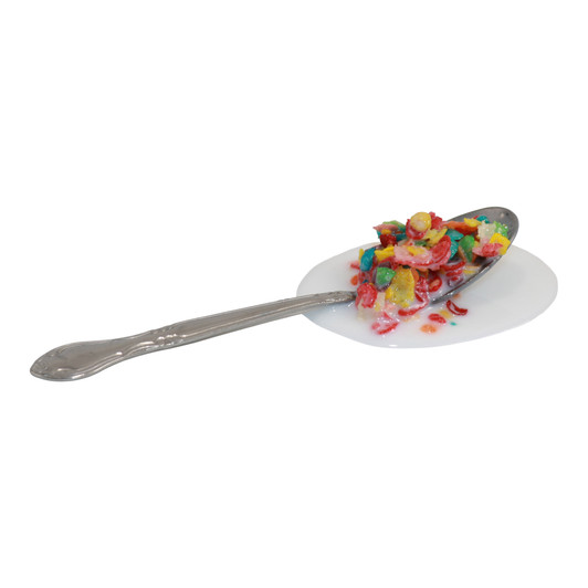 Fake Fruity Pebbles Cereal Spoon Spill