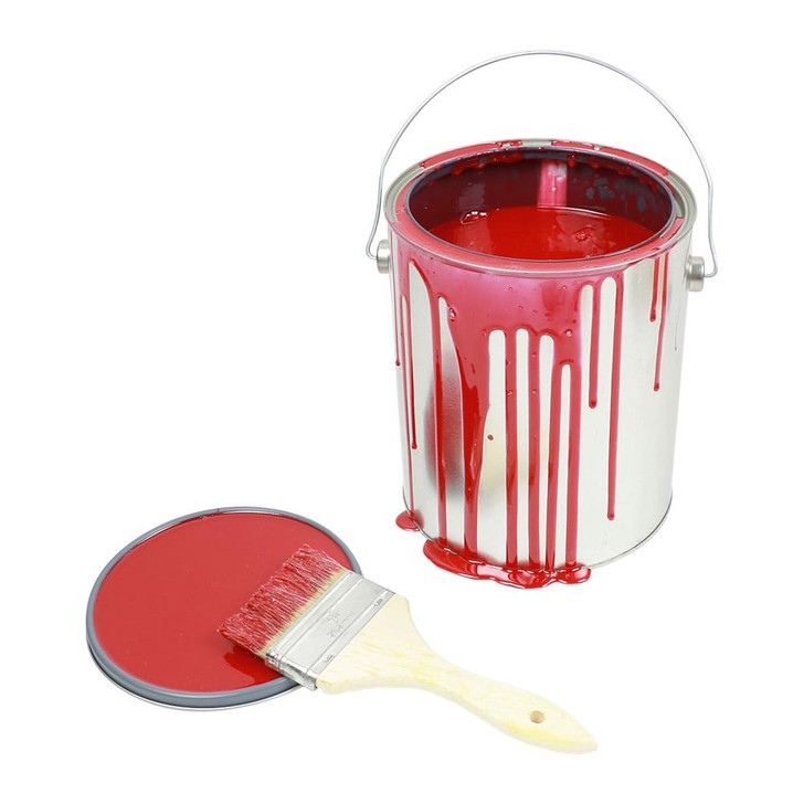 Fake One Gallon Red Paint Can Spill