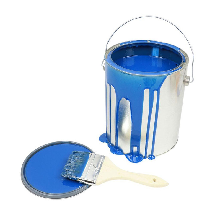 Fake One Gallon Blue Paint Can Spill