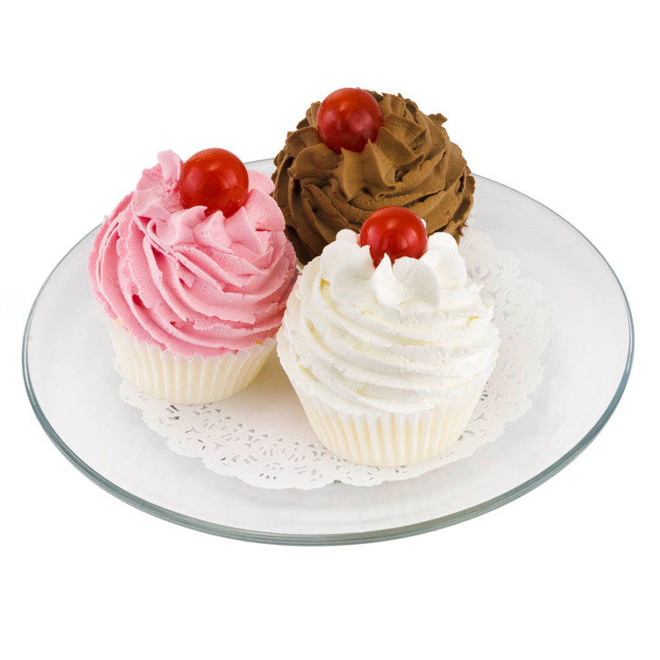 Cupcake - Assorted - 3 Pk - Plated