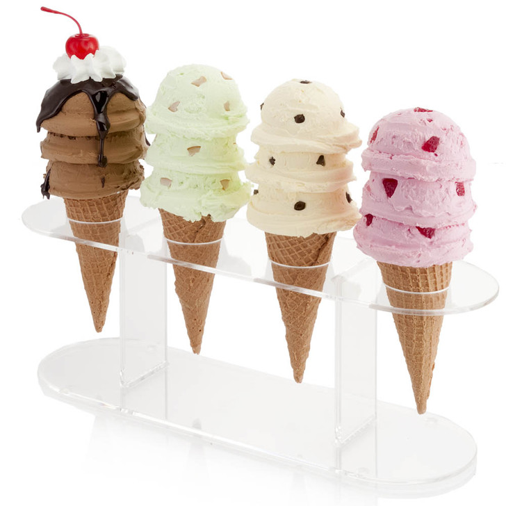 Ice Cream Cones Set on Stand