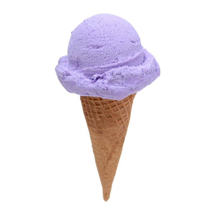 Fake Single Scoop Purple Passion Fruit Ice Cream On Sugar Cone