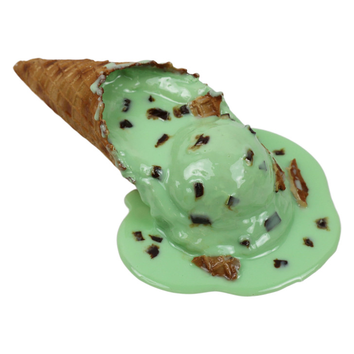 mint chocolate chip ice cream cone