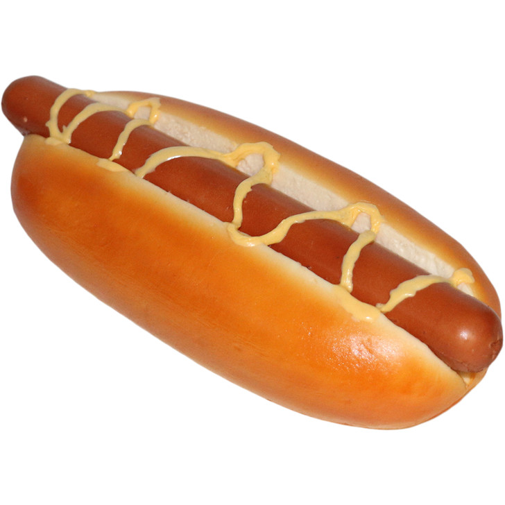 Fake Hot Dog in Bun with Mustard