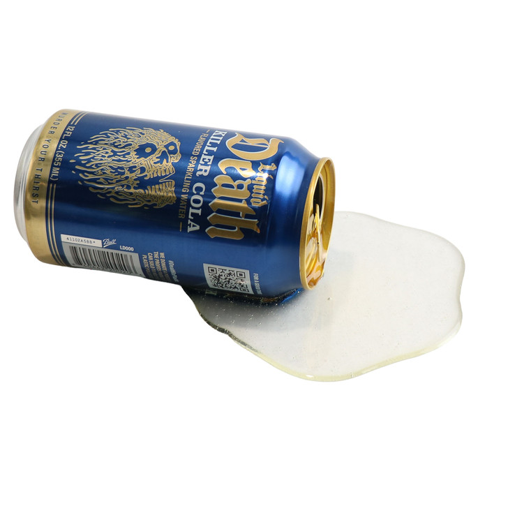 Fake Liquid Death Killer Cola Spill