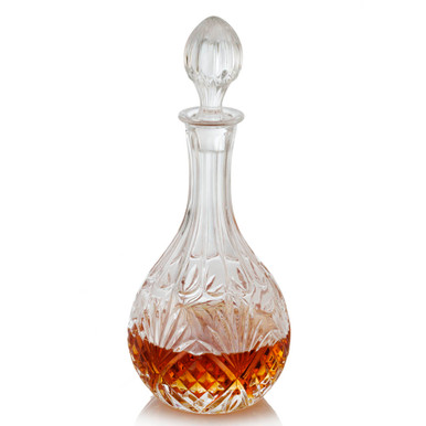 Fake Crystal Whiskey/brandy Decanter With Scotch On Rocks Glasses