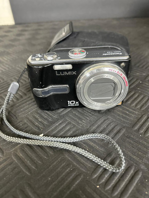 Lumix Panasonic Lumix DMC-TZ3 Black Digital 10x optical zoom Camera w/case TESTED WORKS 