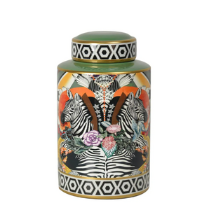 Zebra Ceramic Jar Small