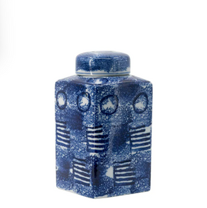 Zaro Lidded Jar Blue & White Zaro Lidded Jar Blue & White