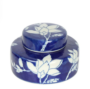 Magnolia Watercolour Porcelain Flat Jar Magnolia Watercolour Porcelain Flat Jar