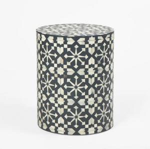 Adina Bone Inlay Side Table Grey/White Adina Bone Inlay Side Table Grey/White