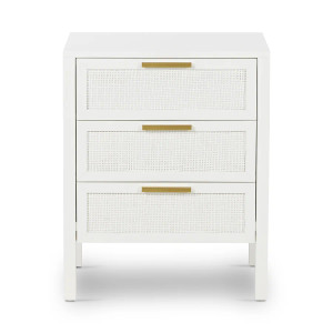 Santorini Bedside Table 3 Drawers White