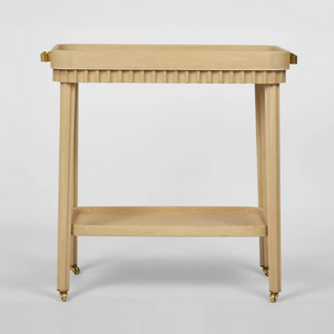 Royce Fluted Oak Bar Cart Natural Royce Fluted Oak Bar Cart Natural