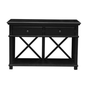 Sorrento Hamptons 130cm 2 Drawer Console Black Sorrento Hamptons 130cm 2 Drawer Console Black
