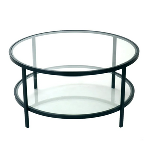 Palladium Black Iron & Glass Coffee Table Palladium Black Iron & Glass Coffee Table