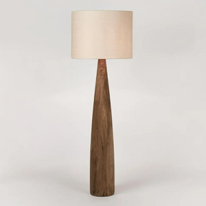 Samson Wood Floor Lamp Saddle Base with Natural Shade Samson Wood Floor Lamp Saddle Base with Natural Shade