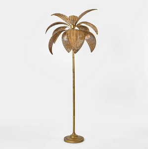 Bali Brass & Rattan Floor Lamp Bali Brass & Rattan Floor Lamp