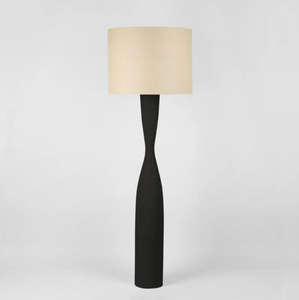 Callum Floor Lamp Base Black with Natural Shade Callum Floor Lamp Base Black with Natural Shade