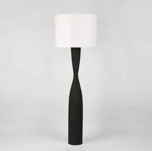 Callum Floor Lamp Base Black with White Shade Callum Floor Lamp Base Black with White Shade