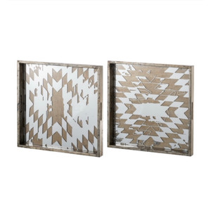 Abstract Mirrored Set of 2 Trays Abstract Mirrored Set of 2 Trays