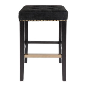 Canyon Black Bar Stool - Black Suede Canyon Black Bar Stool - Black Suede