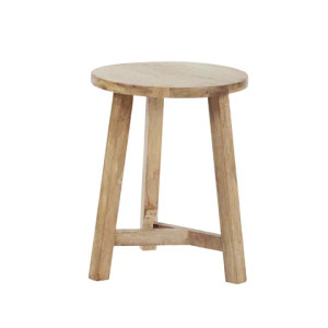 Maid Wood Round Stool Natural 35x46cm Maid Wood Round Stool Natural 35x46cm