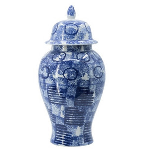Blue & White Abstract Ginger Jar Tall Blue & White Abstract Ginger Jar Tall