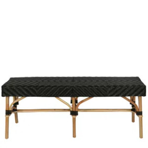 Missoli Rattan Bench - Black Missoli Rattan Bench - Black