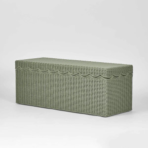 Belle Rattan Storage Bench - Green Belle Rattan Storage Bench - Green
