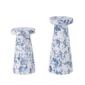 Provincial Watercolour Organic Ceramic Candle Holder - Set Provincial Watercolour Organic Ceramic Candle Holder - Set