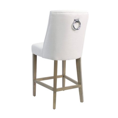 Olivia Barstool White Chrome Ring