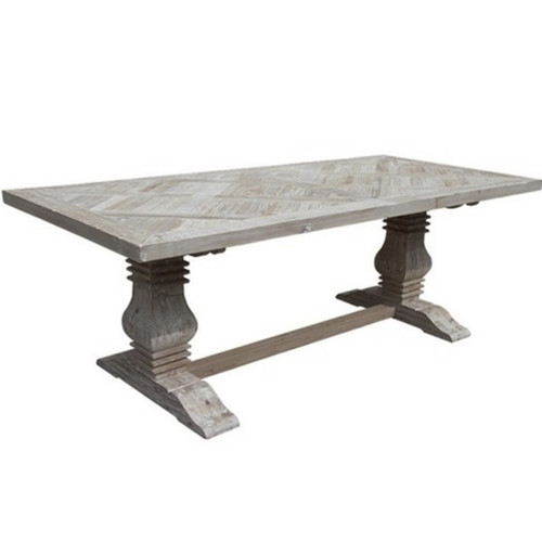 Elizabeth Parquet Dining Table Queen Reclaimed Pine