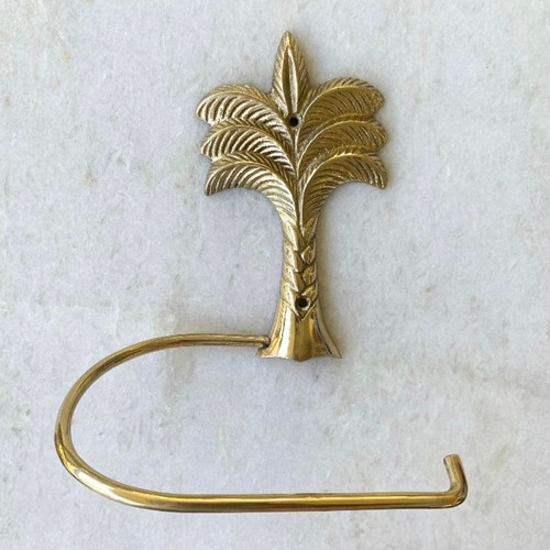 Gold Palm Tree Toilet Roll Holder