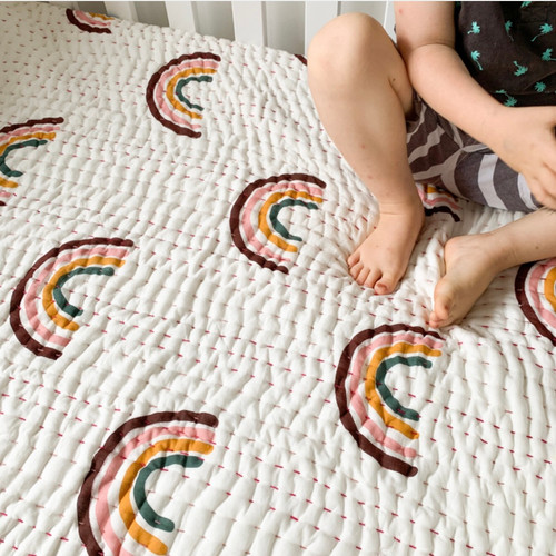 Ocean Luxe Baby Rainbow Cot Quilt