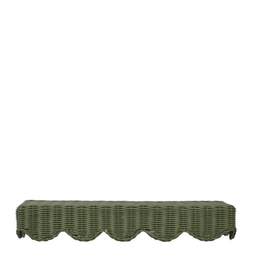 Belle Rattan Wall Shelf, 60cm, Green