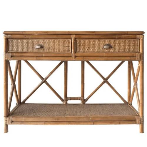 Cayman 2 Draw Rattan Console Table