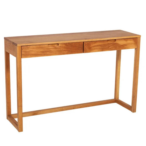 Oslo Oak Console 2 Drawers Table - Lacquered Finish