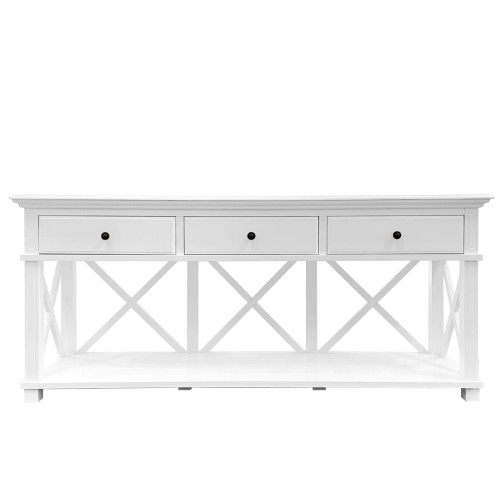 Sorrento Hamptons 3 Drawer Console White