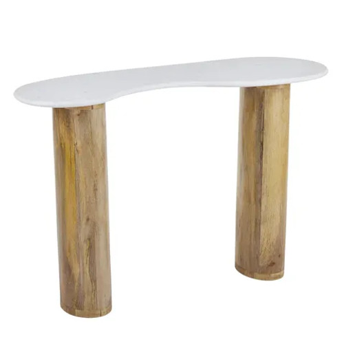 Como Marble Wood Console Table