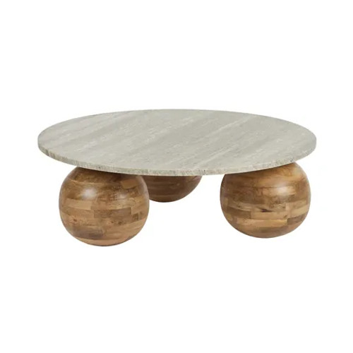 Sfera Marble Wood Coffee Table
