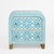 Adina Bone Inlay Bedside Table Aqua/White Adina Bone Inlay Bedside Table Aqua/White