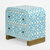 Adina Bone Inlay Bedside Table Aqua/White Adina Bone Inlay Bedside Table Aqua/White