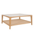 Mila Natural Oak Coffee Table With Rattan Base And Glass Top 100Cm Mila Natural Oak Coffee Table With Rattan Base And Glass Top 100Cm