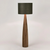 Samson Wood Floor Lamp Saddle Base with Black Shade Samson Wood Floor Lamp Saddle Base with Black Shade
