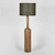 Flask Wood Floor Lamp Saddle Base with Black Shade Flask Wood Floor Lamp Saddle Base with Black Shade