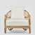 Alexis Armchair - Natural/White Fabric