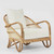 Alexis Armchair - Natural/White Fabric