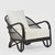 Alexis Armchair - Black/White Fabric