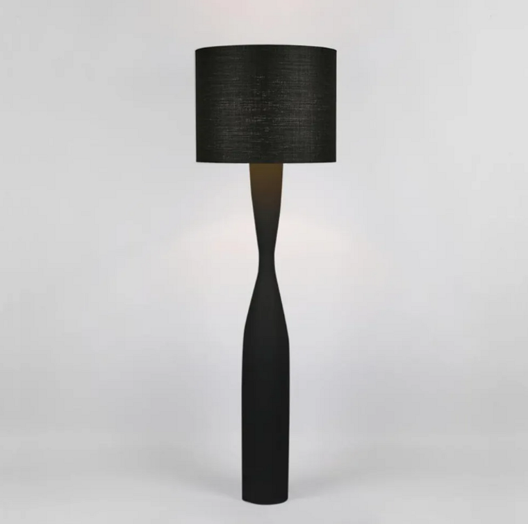 Callum Floor Lamp Base Black with Shade Black
